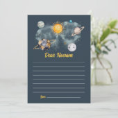 Carte Espace Extérieur Anniversaire Galaxie Soleil Lune (Debout devant)