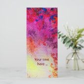 Carte ESPACES D'OR ABSTRAITS, rouge rose violet jaune (Debout devant)