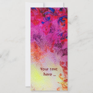 Carte ESPACES D'OR ABSTRAITS, rouge rose violet jaune