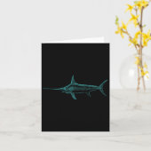 Carte Espadon Marlin Épée Poisson Broadbill Xiphias Glac (Fleur jaune)