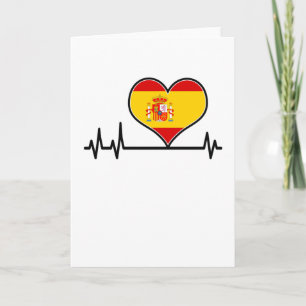 Carte Espagne Drapeau Coeur de coeur EKG