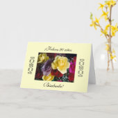 Carte Espagnol : 90 anos/anniversaire Cumpleanos (Fleur jaune)