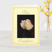 Carte Espagnol : Anniversaire Cumpleanos (Fleur jaune)