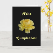 Carte Espagnol : Anniversaire de Feliz Cumpleaños- (Fleur jaune)