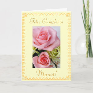 Carte Espagnol : anniversaire de maman Cumpleanos / Mama