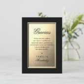 Carte ESPAGNOL Carta para funérailles | Merci Gold PHOTO (Debout devant)