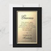 Carte ESPAGNOL Carta para funérailles | Merci Gold PHOTO (Devant)