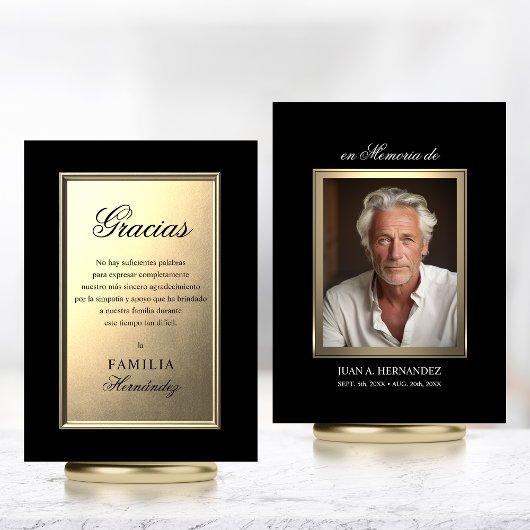Carte ESPAGNOL Carta para funérailles | Merci Gold PHOTO