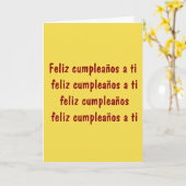 CARTE ***ESPAGNOL*** CHANSON D'ANNIVERSAIRE À "VOTRE AMI (Fleur jaune)