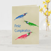 Carte Espagnol coloré Joyeux anniversaire (Fleur jaune)