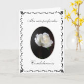 Carte Espagnol : Condolencias : blanca de rosa (Fleur jaune)
