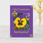 Carte Espagnol : Cumpleaños ! Anniversaire (Fleur jaune)