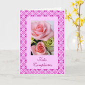 Carte Espagnol : Feliz Cumpleanos (Fleur jaune)