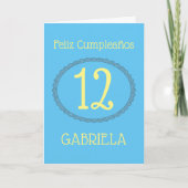 Carte Espagnol : Feliz Cumpleaños - Anniversaire (Devant)