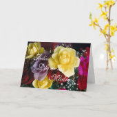 Carte Espagnol : Fête des Mères roses/ Dia de la Madre (Fleur jaune)