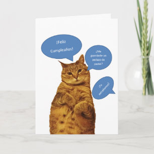 Carte Espagnol : Gatito de Cumpleanos
