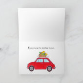 Carte Espagnol Get well Red Retro Fiat 500 (Intérieur)