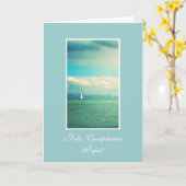 Carte Espagnol : L'anniversaire du papa de pai- de (Fleur jaune)