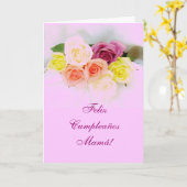 Carte Espagnol : Maman : Cumpleanos (Fleur jaune)