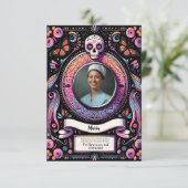 Carte Espagnol Notre-Dame de Guadalupe crâne de prière (Debout devant)