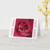 Carte Espagnol : Rose rouge du jour de mère (Fleur jaune)