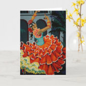 Carte espagnole de danseur de flamenco (Fleur jaune)