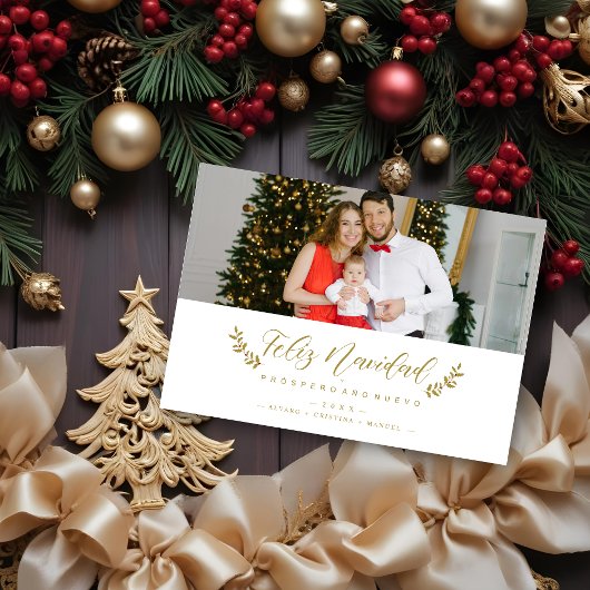 Carte Español Moderna Tipografía Feliz Navidad Foto