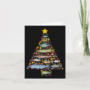Carte Espèces de poisson d'eau douce Arbre de Noël Pêche