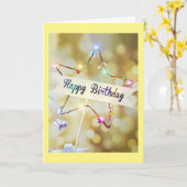CARTE ESPÉREZ QUE VOTRE ANNIVERSAIRE "SPARKLES" COMME "V (Fleur jaune)