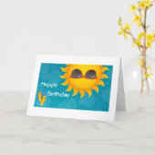 CARTE "ESPÉRONS QUE LE SOLEIL BRILLE À VOTRE ANNIVERSAIR (Fleur jaune)