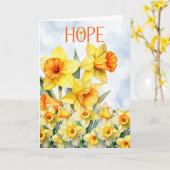 Carte Espoir d'encourager les mots avec des jonquilles (Fleur jaune)