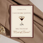 Carte Espresso Martini Thème Maid of Honor Proposition