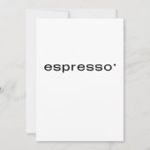 Carte Espresso - minimalistic typography card (Devant)