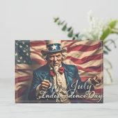 Carte Esprit de liberté en rouge, blanc et bleu (Debout devant)