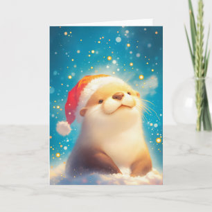 Carte Esprit de Noël de la loutre