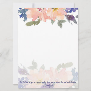 Carte Esprit de Puissance floral aquarelle rose