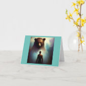 Carte Esprit Ours animal 1 (Fleur jaune)