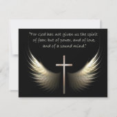 Carte Esprit Saint Ailes avec Croix et Écriture Verse (Devant)