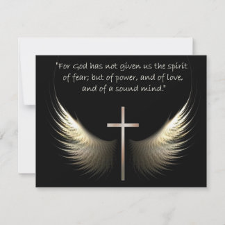 Carte Esprit Saint Ailes avec Croix et Écriture Verse