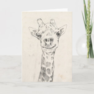 Carte Esquisse de portrait de Giraffe