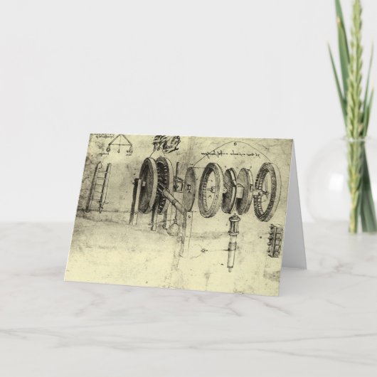 Carte Esquisse technique de Leonardo da Vinci d'une roue (Devant)