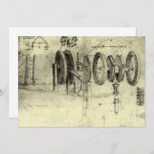 Carte Esquisse technique de Leonardo da Vinci d'une roue (Devant / Derrière)
