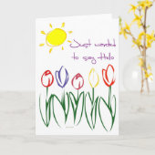 Carte Esquissé Tulipe-Bonjour (Fleur jaune)