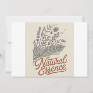 Carte Essence Naturelle Botanique Vintage Fleur Sauvage