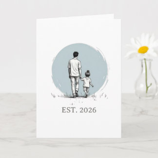 Carte EST Année Personnalisée Papa & Fille Minimaliste