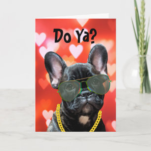 Carte Est-ce que tu fais ça ? Baiser français ? Chien de