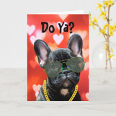 Carte Est-ce que tu fais ça ? Baiser français ? Chien de (Fleur jaune)