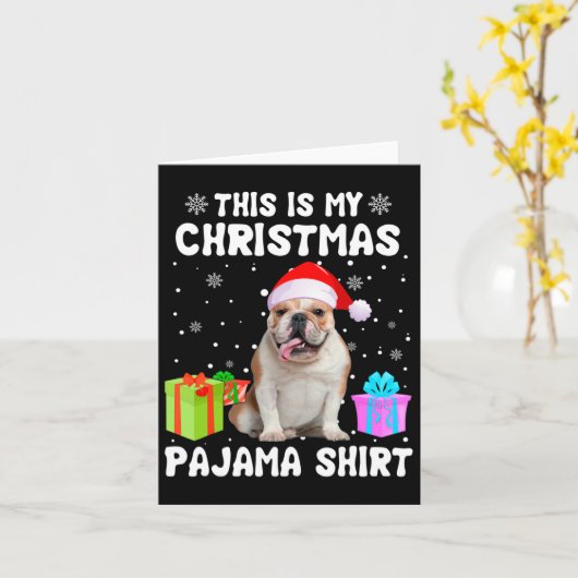 Carte Est Mon Noël Français Chien Chien Chien Pyjama Chi (Fleur jaune)
