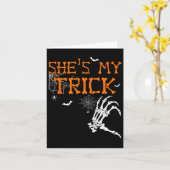Carte Est Mon Trick Hes Est Ma Treat Halloween Couple Sk (Fleur jaune)