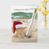 Carte Estarfish de Noël avec message en bouteille (Fleur jaune)